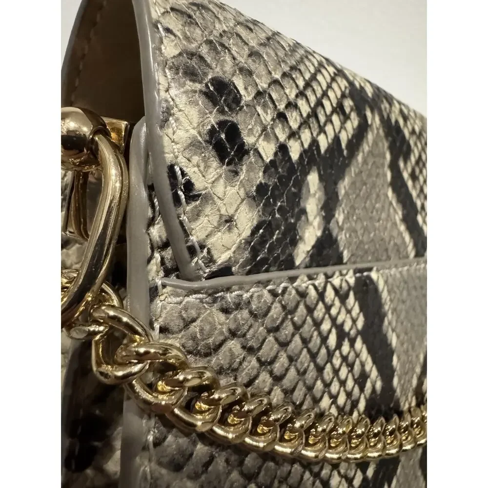 Tory Burch Python Snakeskin Print Leather flap crossbody or hand bag